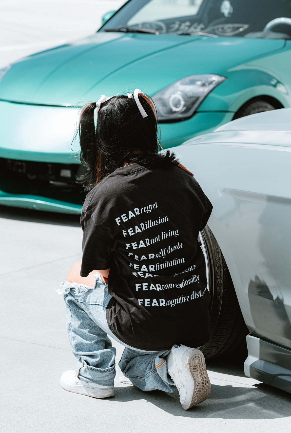 "Don't FEAR Death" Black Oversized Tee