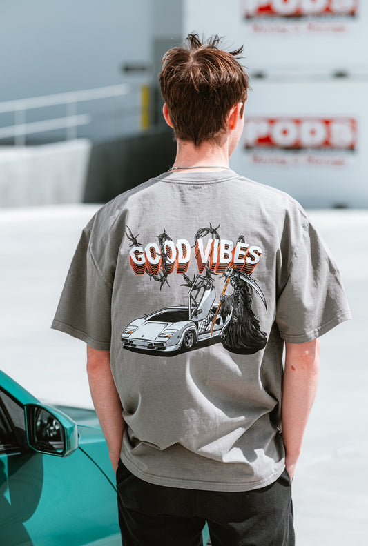 "GOOD VIBES" Countach Oversized Tee